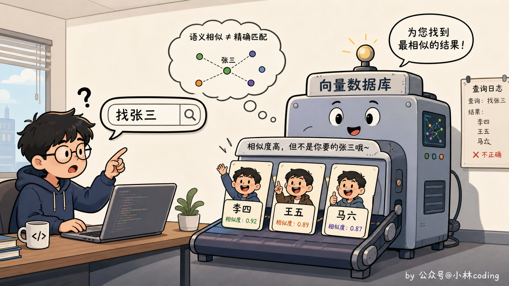 向量召回错误示意图