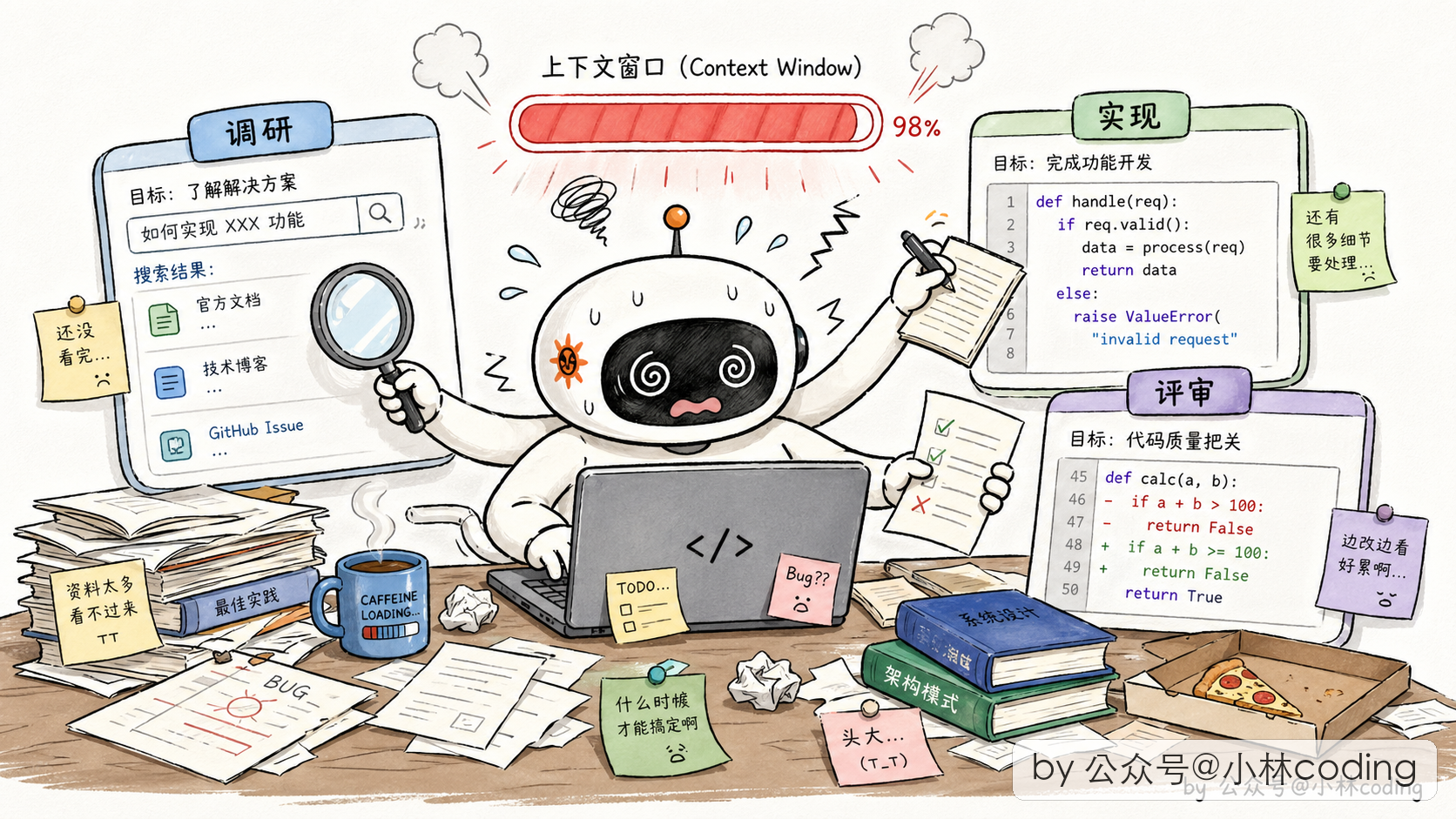 单 agent 硬扛三件事